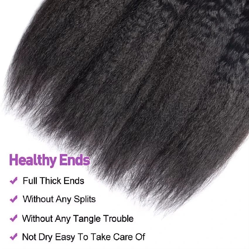 100% Unprocessed Raw Remy Human Hair Bundle Kinky Straight 12A Malaysia Virgin 1/3 Pcs Bundles Extensions Machine Double Weft