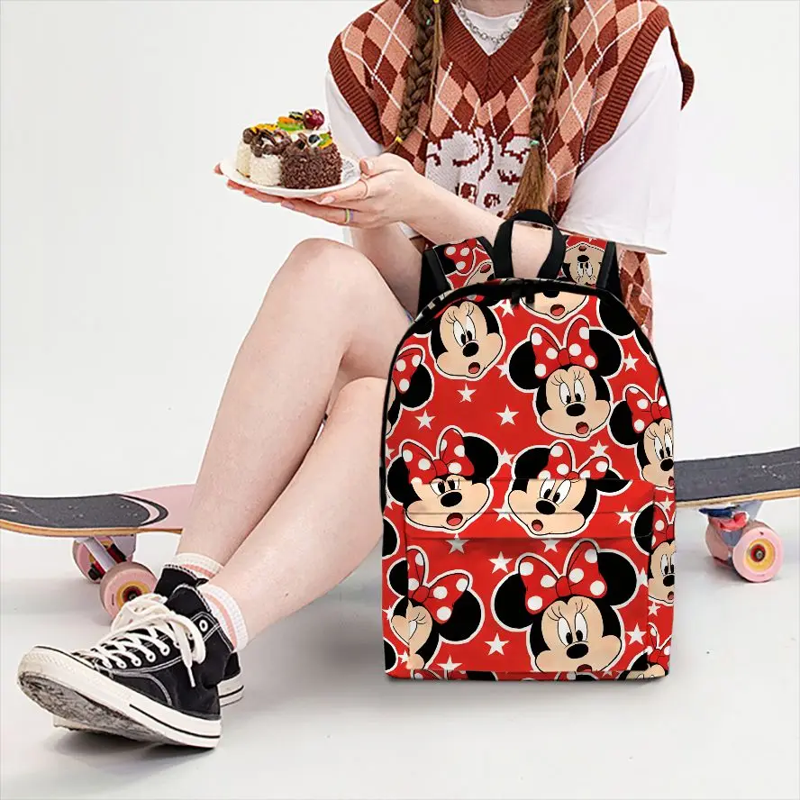 1pc Disney Minnie Backpack, Fashionable and Simple, Unisex, Large Capacity, High-Quality Gift