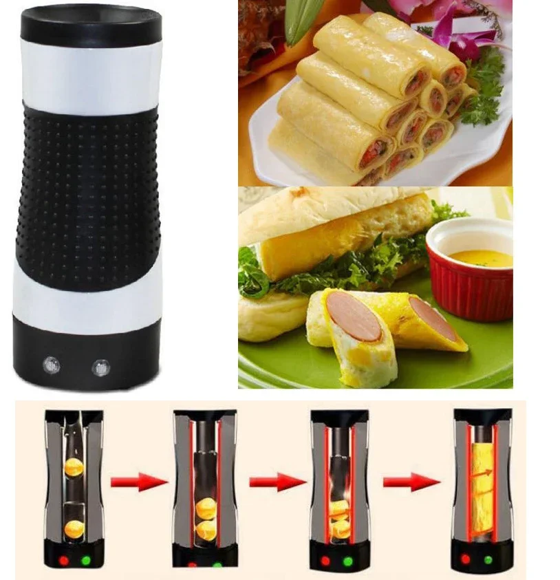 New Automatic Electric Egg Boiler Egg Roll Maker Egg Omelette Master Sausage Machine Bottle-Shaped for Breakfast Home EU Plug