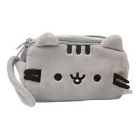 Plush Pencil Case Cute Cat Makeup Bag Large Capacity Portable Plush Animal Stationery Storage Pouch Zipper Closure Pen Case