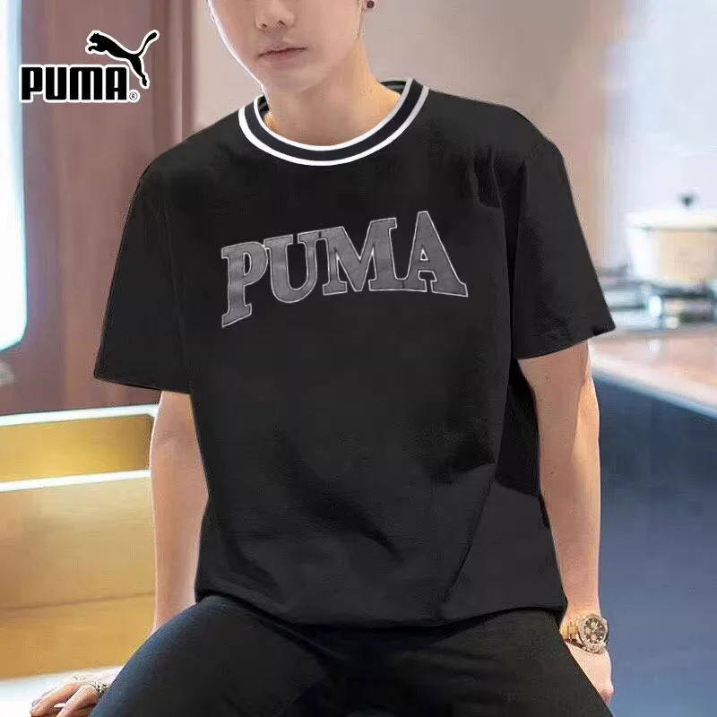 

Мужская черная футболка PUMA с коротким рукавом, весна 2026, новинка, спортивная повседневная одежда для бега, модель 682183-01