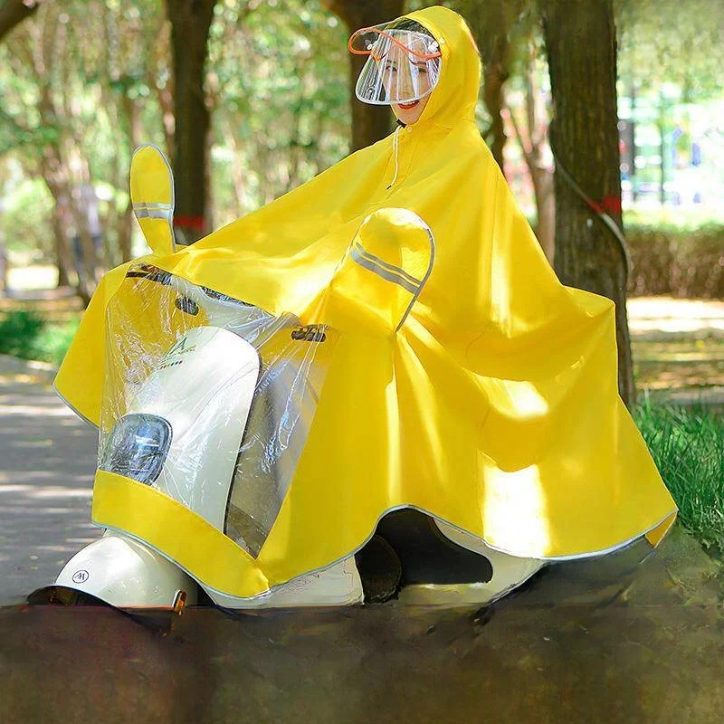 

Утолщенный водонепроницаемый дождевик для езды на мотоцикле и велосипеде в сильный дождь, двухместный дождевой плащ Shanxiu
