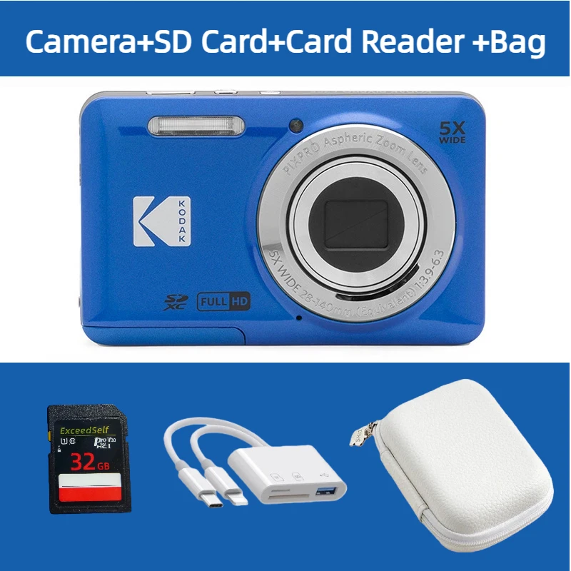 専用 KODAK PIXPRO FZ55-RD 16MP デジタルカメラ 5X 光学ズーム 28mm 広角