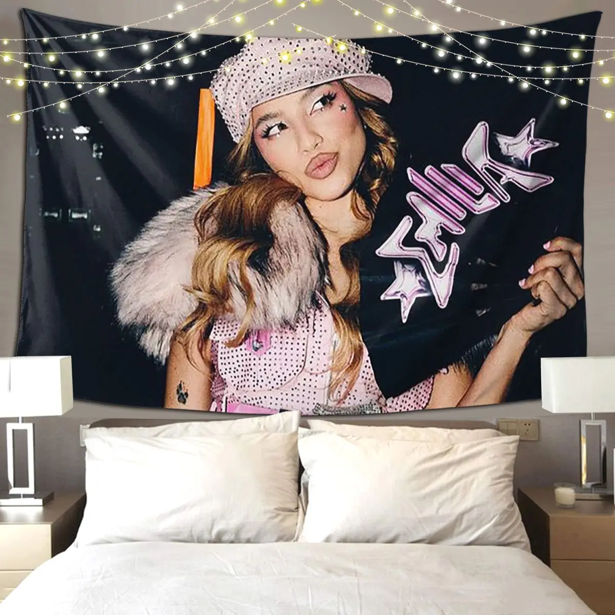 

Singer Emilia Mernes Cover Emilia Mp3 Tapestry Funny Wall Hanging Aesthetic Home Decoration Tapestries for Living Room Bedroom