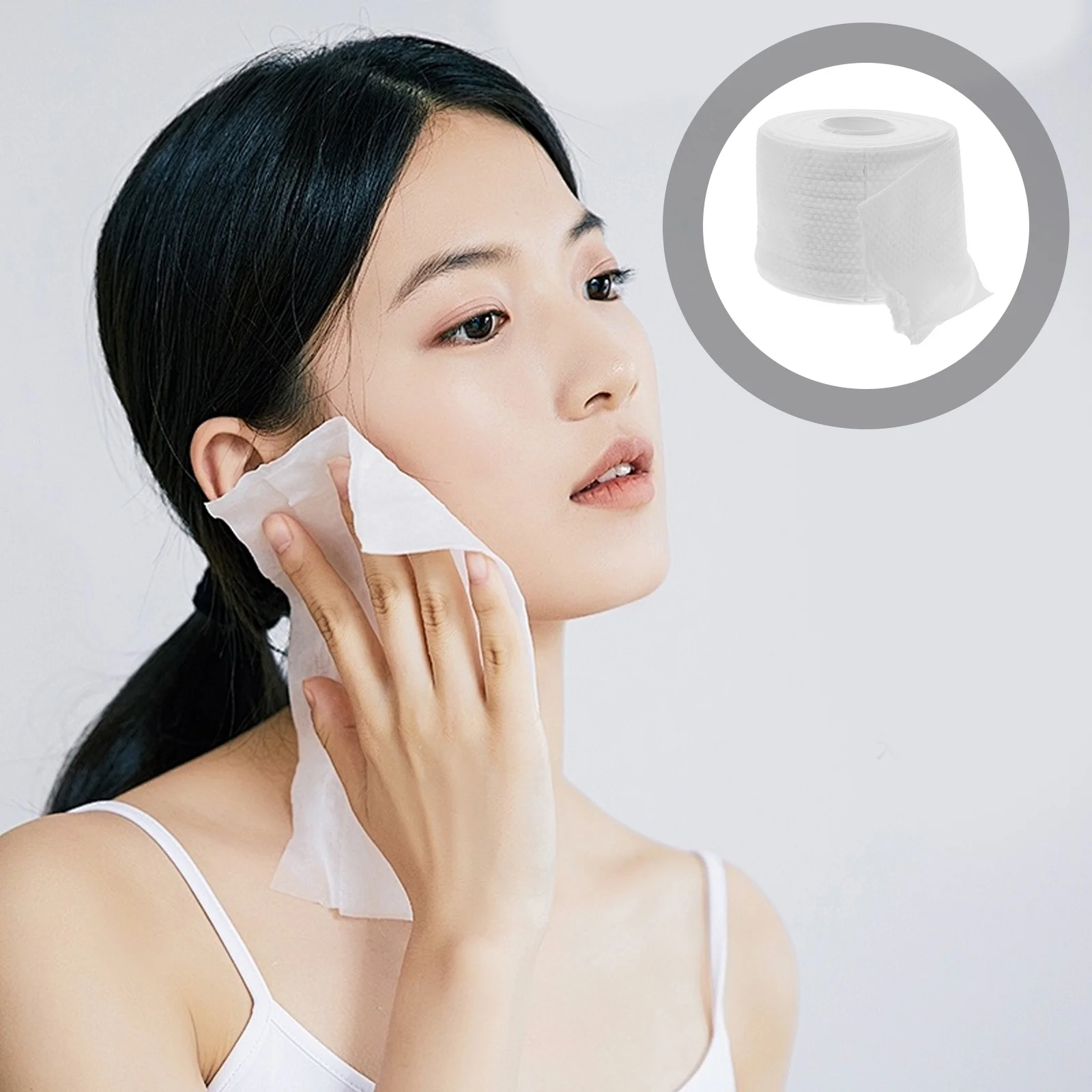 1 rotolo di asciugamani per il viso usa e getta tamponi struccanti in fibra di cotone naturale asciugamani per il viso asciutti detergenti senza inquinamento salone di bellezza