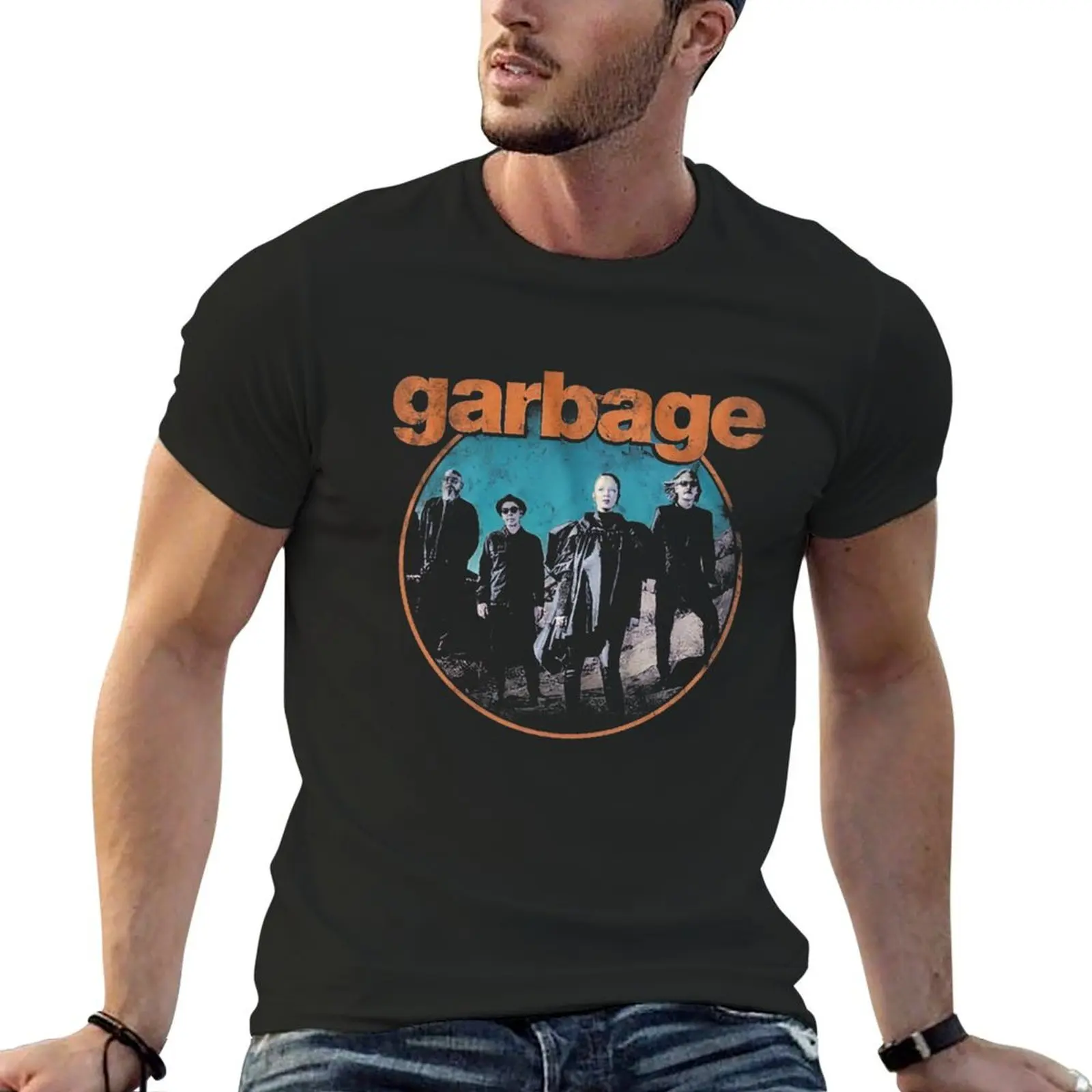 Logo Garbage music band T-Shirt plain cotton graphic tees plus size tops sports fans sweat shirts, men