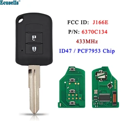 2 Button Remote Key Fob 434MHz ID47 Chip for Mitsubishi Eclipse Cross GK1W/2W/9W 2017 2018 2019 2020 P/N 6370C134 FCC: J166E