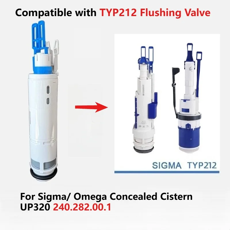 

Flush Valve 244.820.00.1 Compatible with Gebrit Type 212 for Cistern Sigma/ Omega Toilet Flush-Mounted Cistern UP300/ 320/ 720