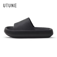 UTUNE Men’s Non-slip Slides Summer Indoor Slippers, Thick Sole Breathable Soft Sandals, Comfy Casual Home House Footwear