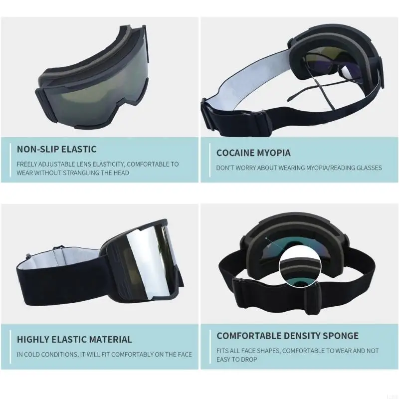 

L38f лыжные бокалы снежные сноуборд спортивные очки мужчины женщины молодежные подростки лыжные катания на коньках на коньках УФ