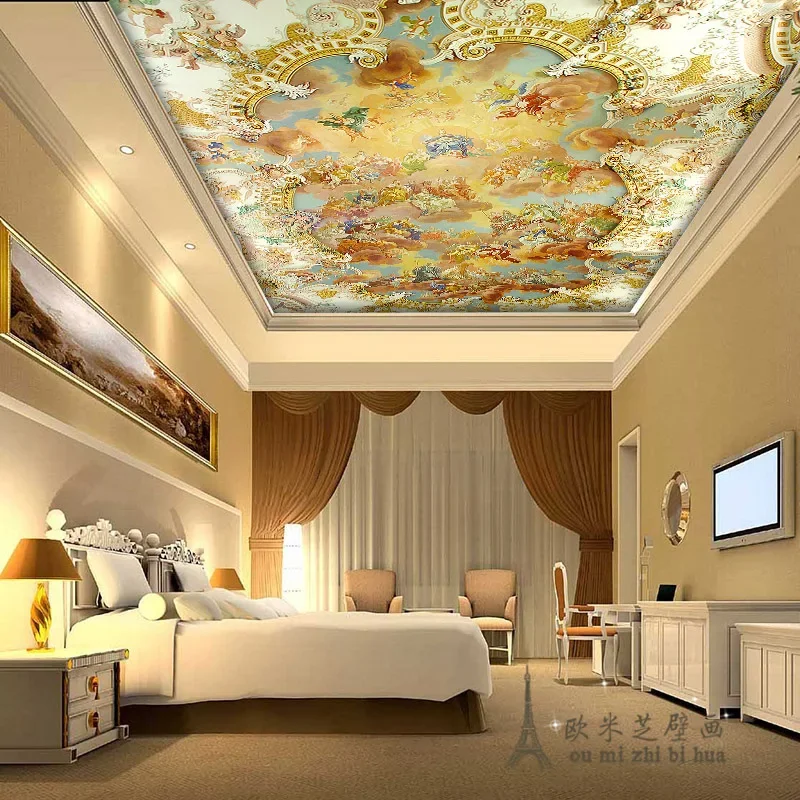 beibehang Simple and modern fashion aesthetic personality wallpaper bedroom large living room ceiling backdrop mural Europe