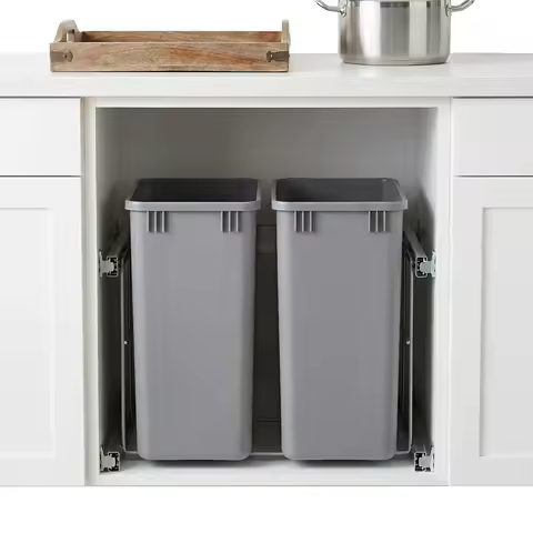 10 Pack 35 QT Bin Cabinet Easy To Clean Pull Out Under Sink Garbage Bin 14x18x9inch for Kitchen Workspace Bathroom Office