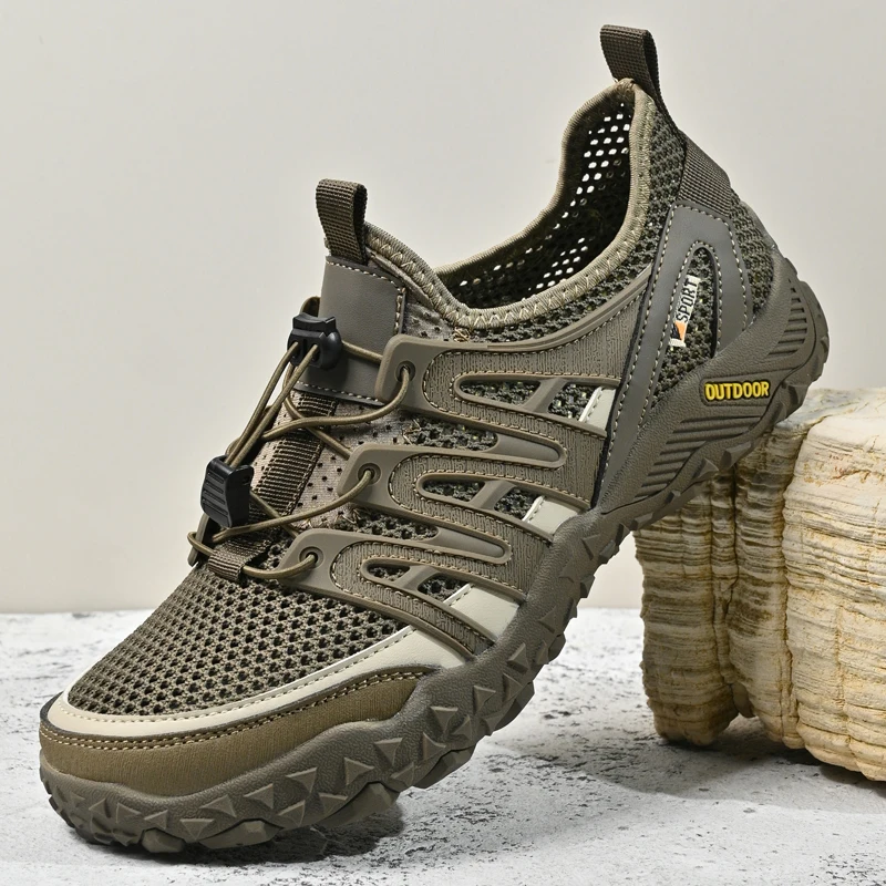 men's-outdoor-leather-shoes-summer-breathable-soft-bottom-slip-on-anti-slip-hiking-mountain-climbing-shoes-elastic-closure