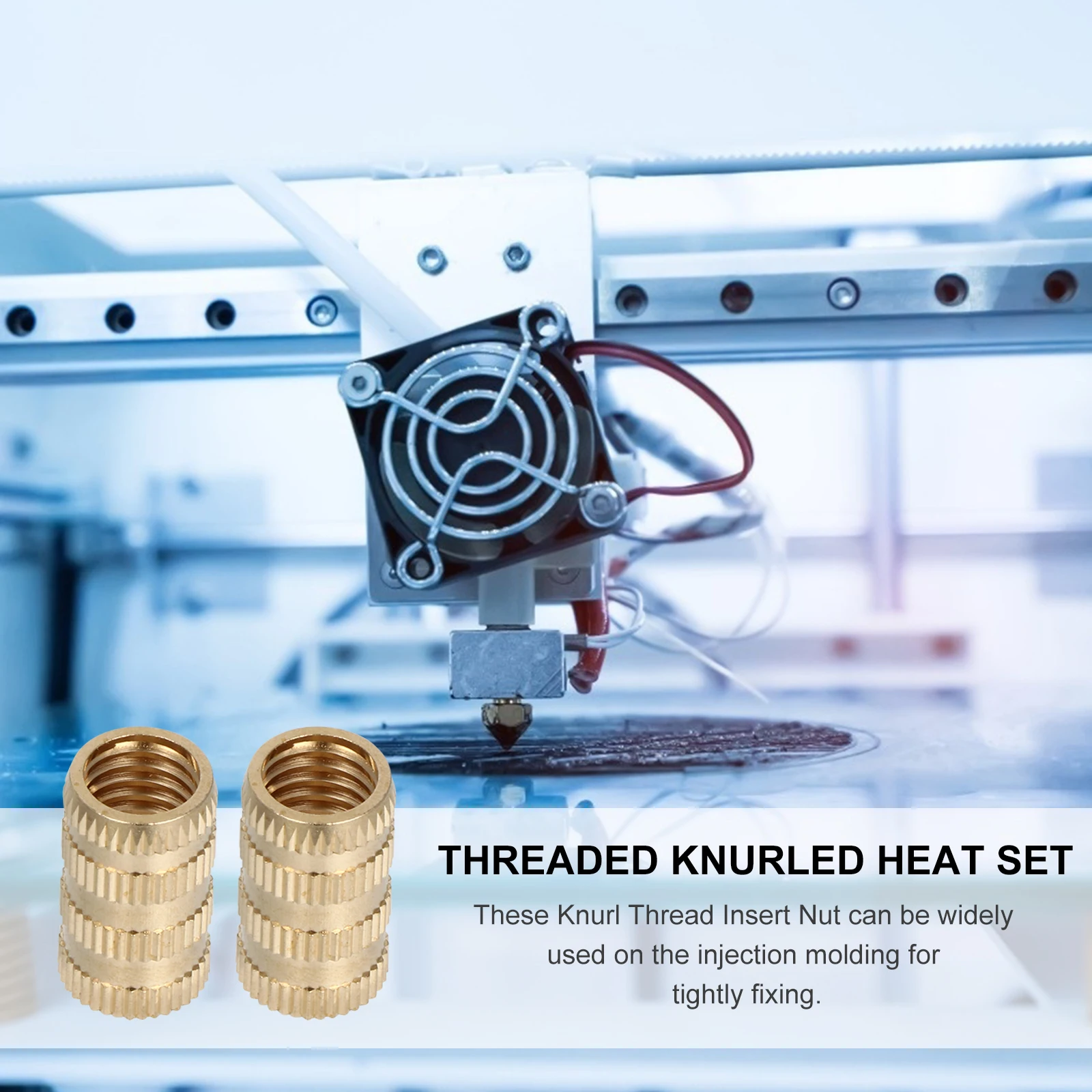 

10pcs M10*11.5*20 Brass Knurled Threaded Nuts Female Insert Embedment Set High Precision Heat Resistant For 3D Printer Injection