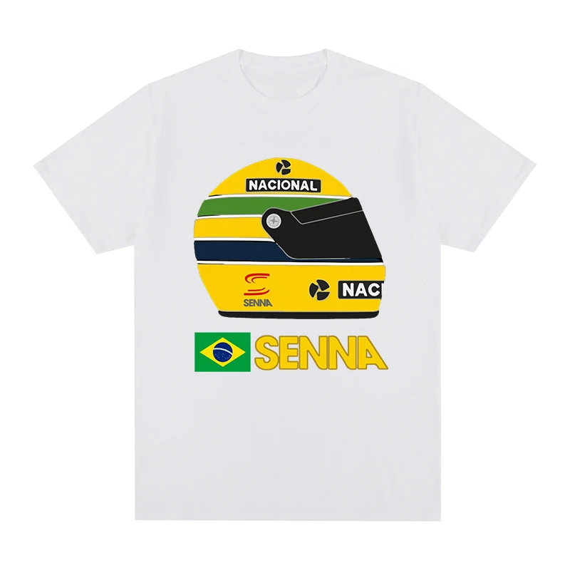 アイルトン・セナヴィンテージ-tシャツレーサーファッションブラジル-y2k-コットンメンズ-tシャツ新しい-tee-tシャツレディーストップス