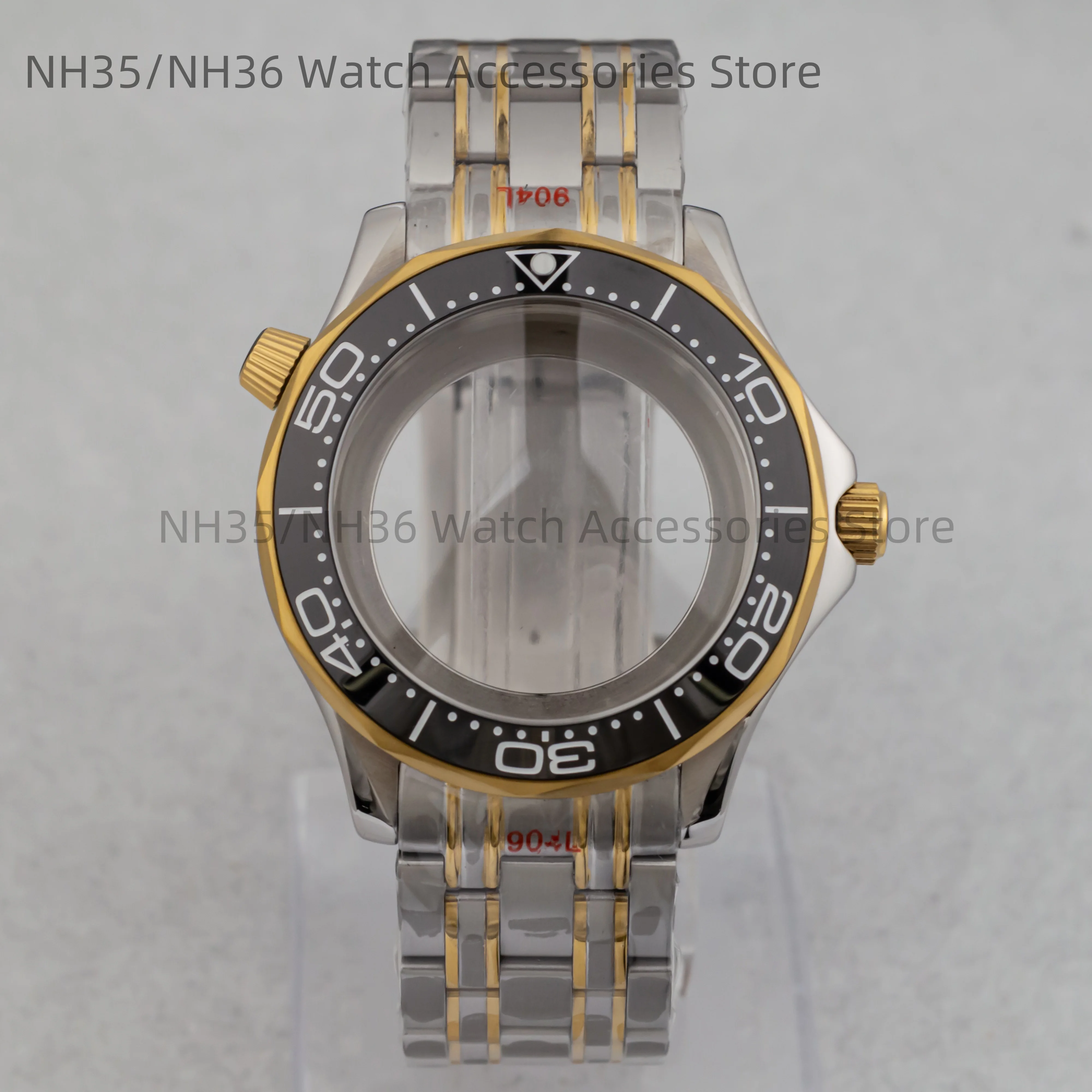 

NH35 Case for Seamaster 300 Case 316L Stainless Steel Watch Case Strap 10ATM Waterproof fit NH35/R36 Movement Watchcase