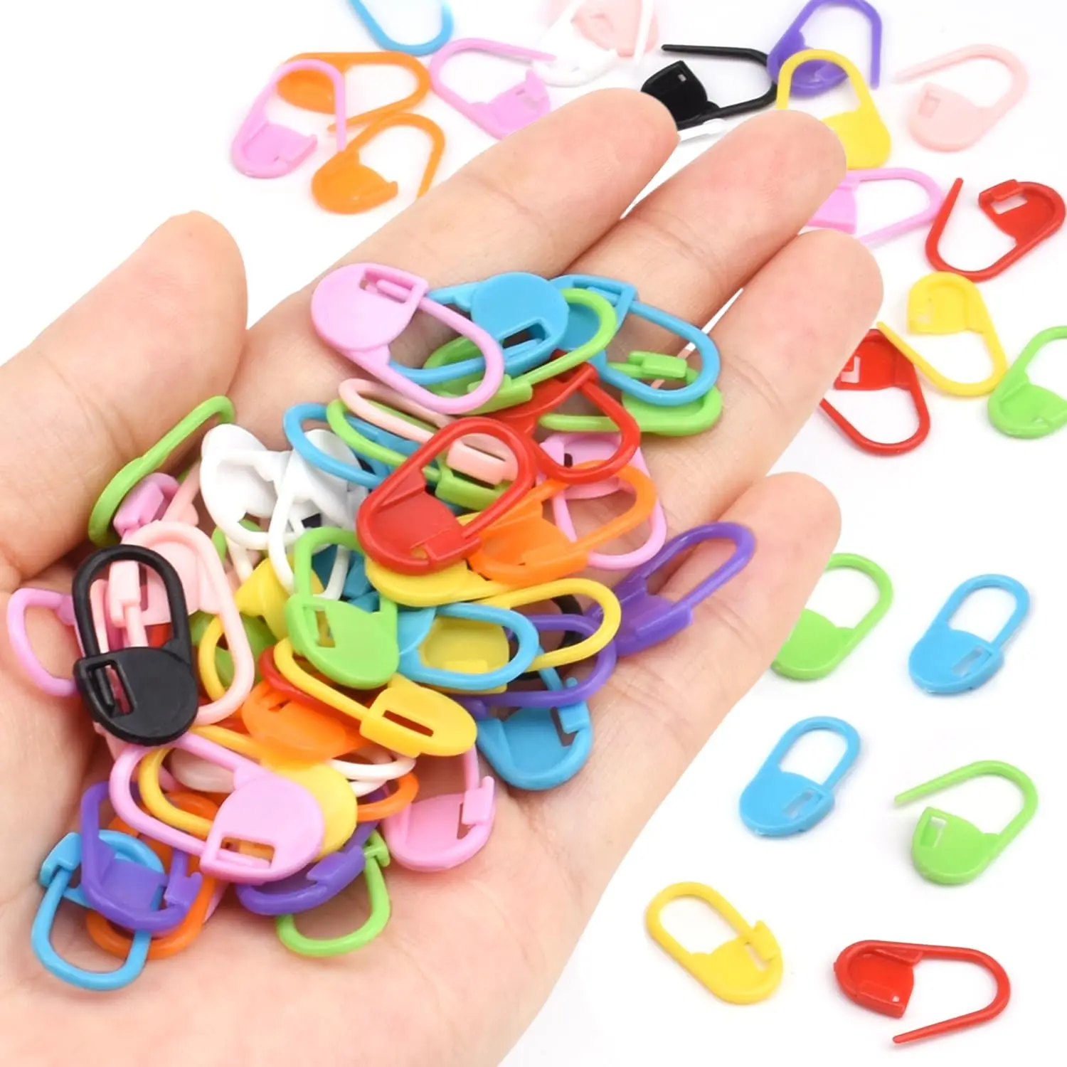 300/500pcs Plastic Crochet Yarn Weave Markers Resin Small Clip Locking Stitch Knitting Tools Needle Clip Mark Sewing Tool