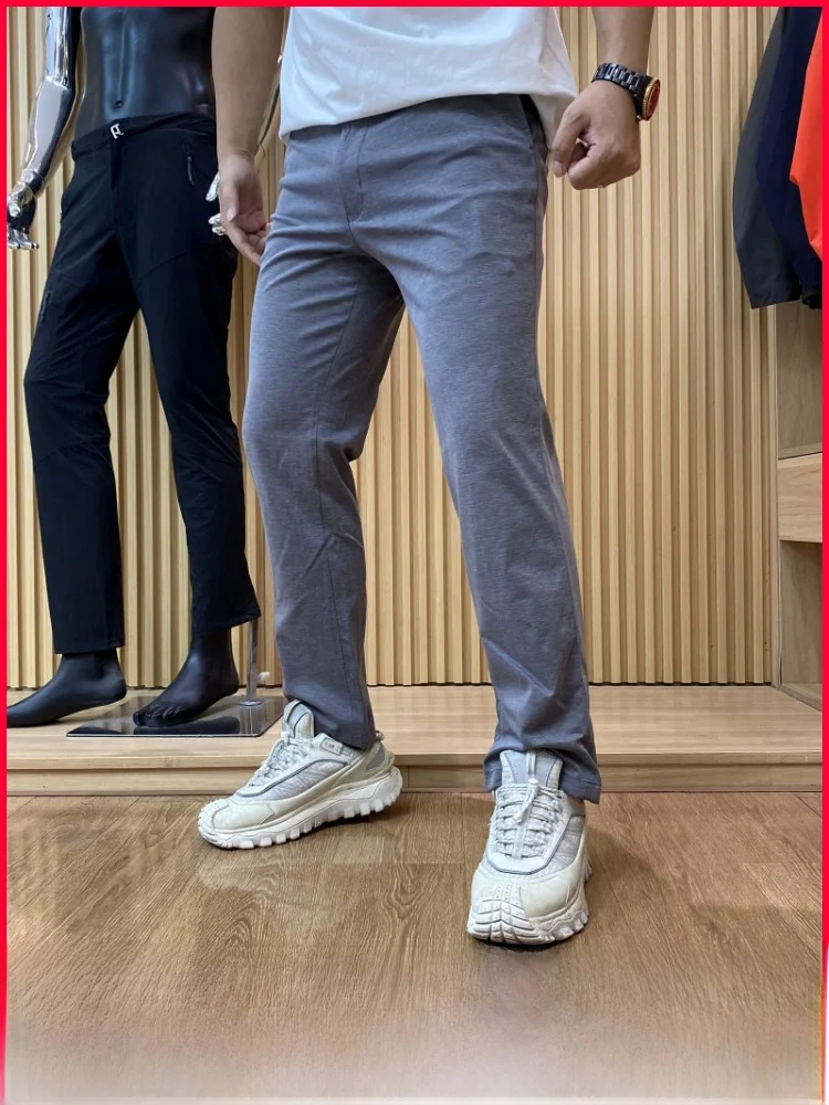 

Удобные эластичные брюки прямого кроя с четырьмя карманами для мужчин, модные, повседневные, для осени, делового стиля, на все сезоны, из хлопка.