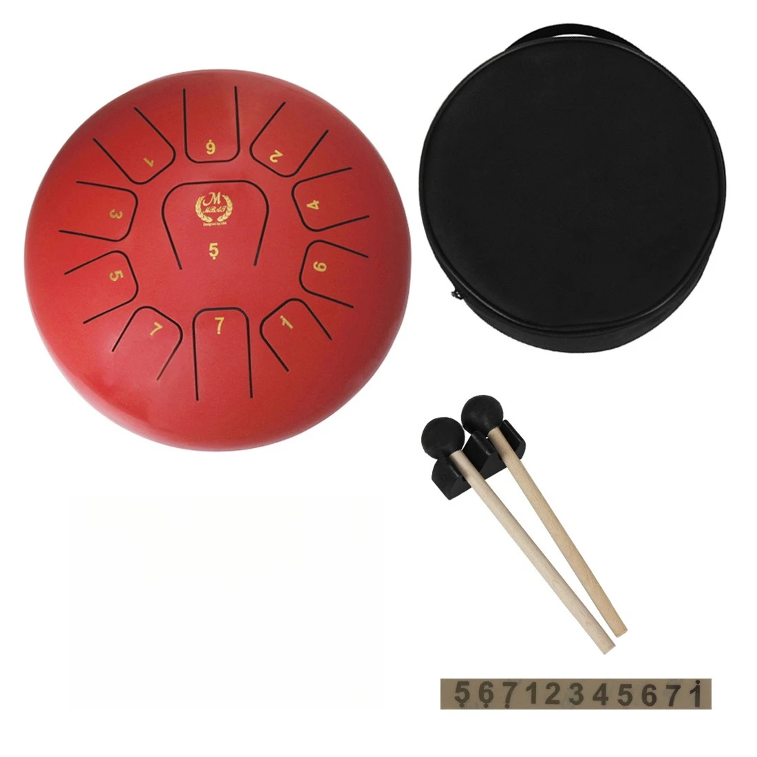 12 inch 11 tone ethereal steel tongue drum worry-free hand disc drum forget worry percussion instrument