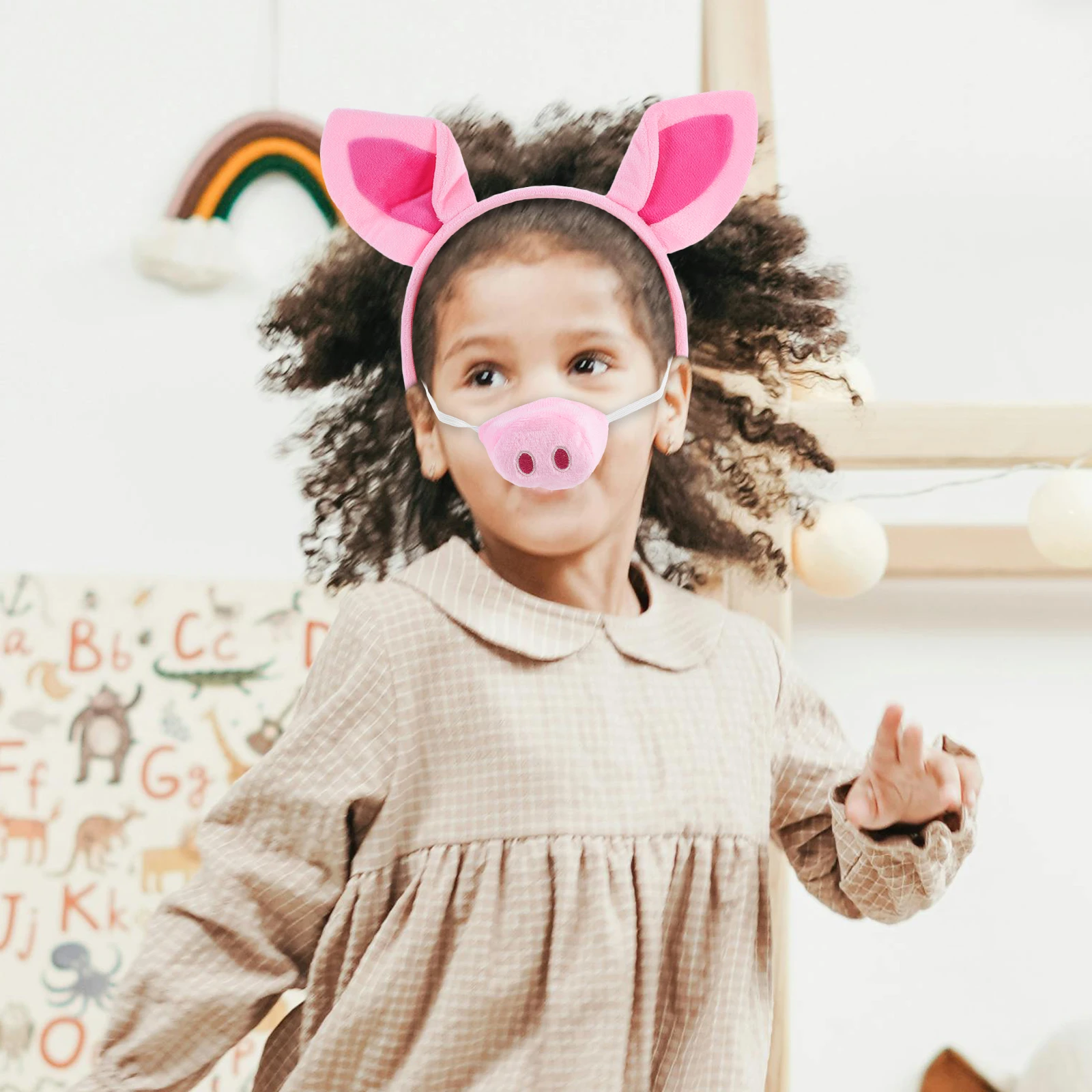 

1 set Pig Costume Set PP Cotton Animal Cosplay Fancy Dress Party Accessories Piggy Outfit Pig Headband Ear Headdress Tail