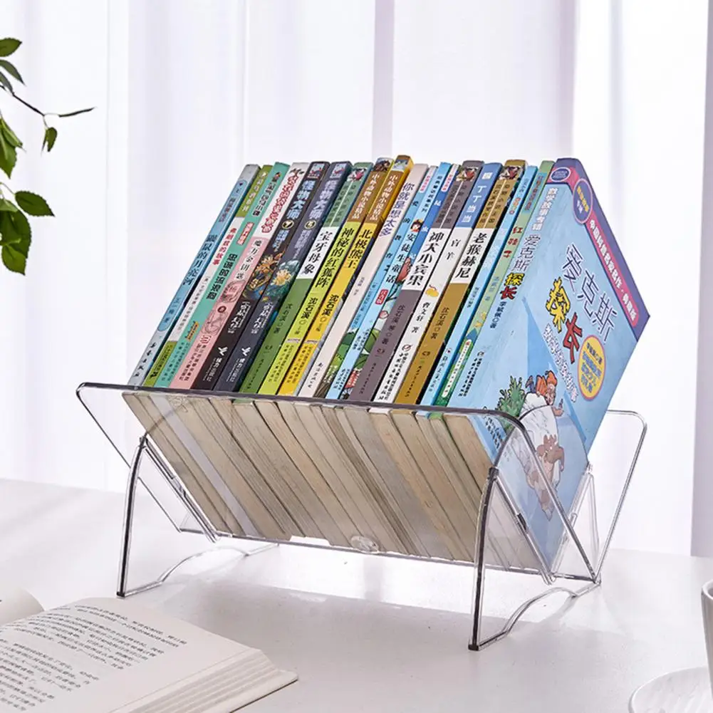 High-transparent Media Organizer Book Storage Rack Large-capacity Plastic Dvd Display Stand Organize Albums Store for Music