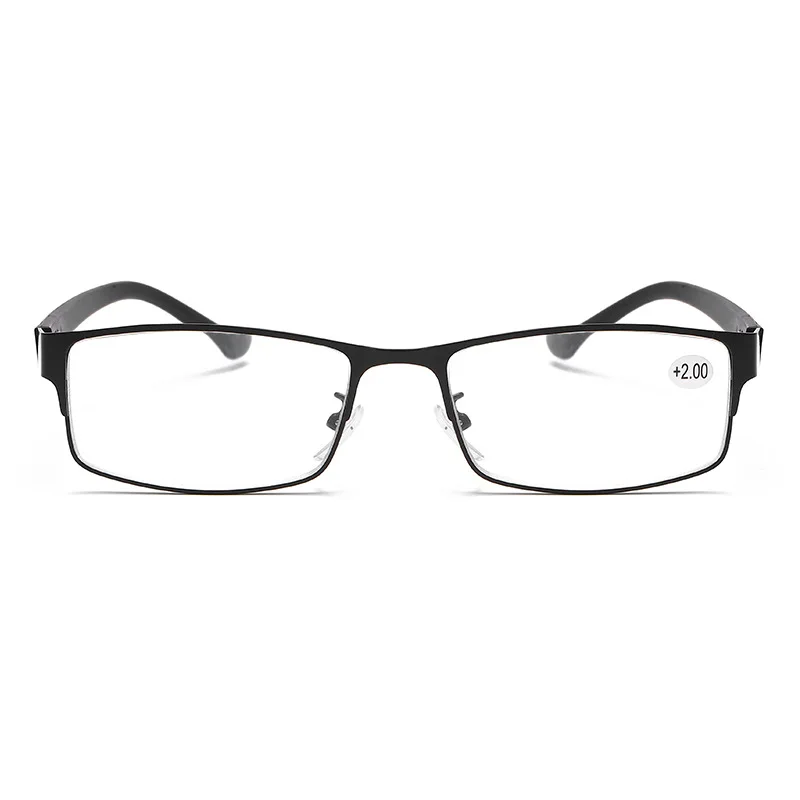 1pc Business Reading Glasses For Men Spring Hinge Computer Phone Reading Rectangular Full Frame Metal Presbyopic Eyeglasses image 6