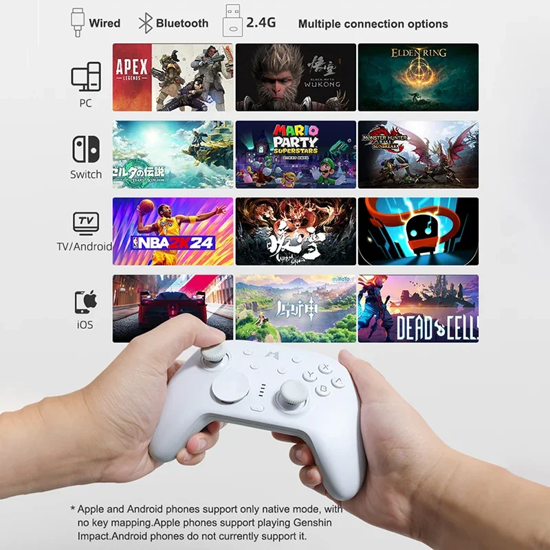 MABAPAD N1 HD /N1S 2.4G Controlador Bluetooth sem fio Gamepad com joysticks de efeito Hall para Windows Nintendo Switch Android iOS