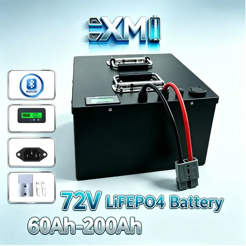 24S 72V Lithium Iron Phosphate Battery Pack 50‑200Ah With Bluetooth BMS & Charger,Durable Energy Storage for 7000W E‑Vehicle Gol