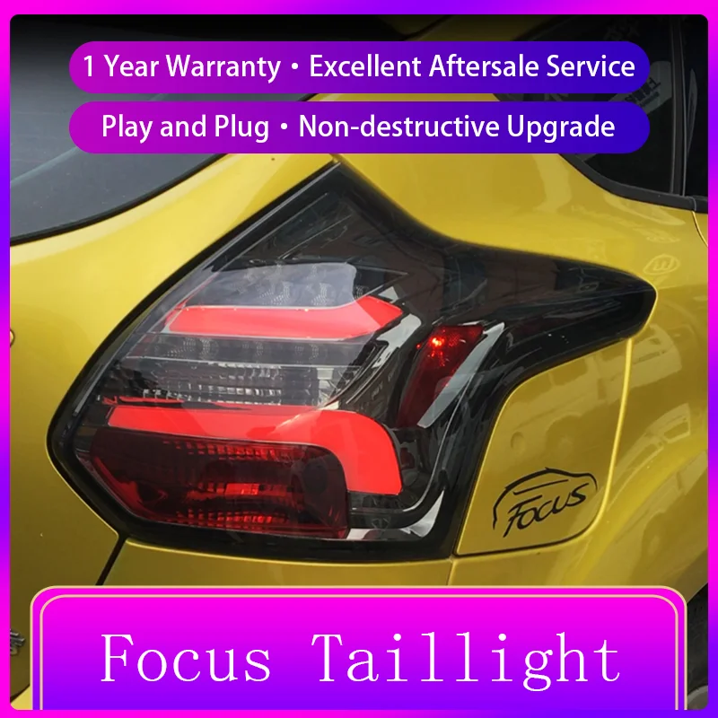 A Pair of Car Lamp For Focus Hatchback 2012-2014 Exterior Rear LED DRL Upgrade Taillight Assembly Auto Tools Tail Accessories