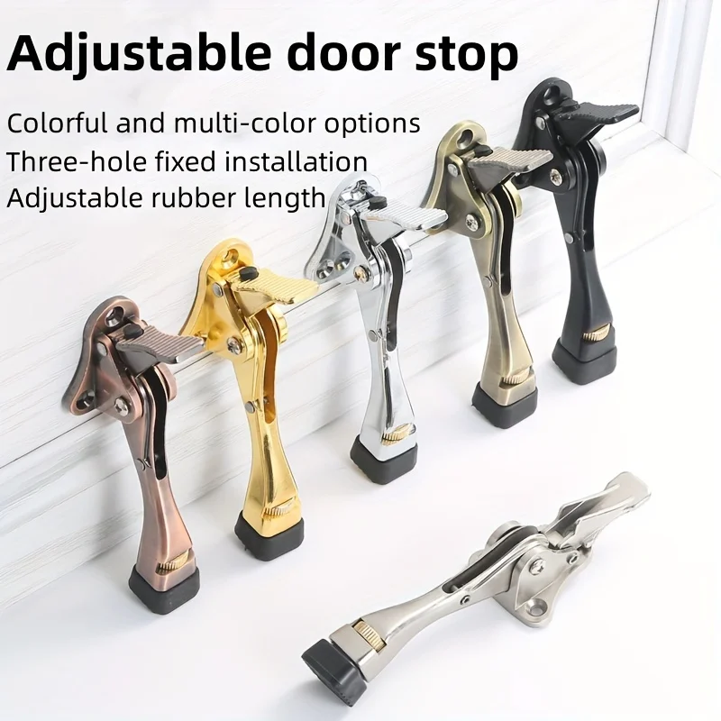 

Thick Rubber Door Stopper With Three Holes On The Bottom For Adjustable Fixing To Prevent Wear And Impact Door Hardware