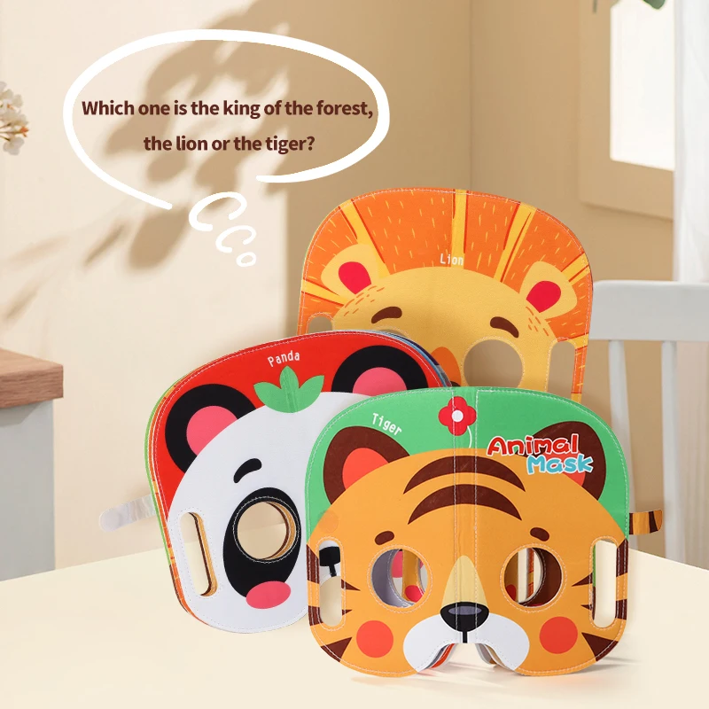 キッズ布ブックマスク布ブック動物テーマかわいいモデリング赤ちゃんおもちゃキャラクター楽しいパーティーゲーム誕生日フェスティバルギフト