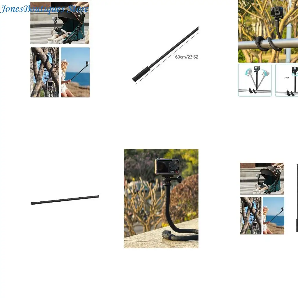 Flexible Handy Stand Long Arm Mount Holder for Smartphones and Action Cameras Standard 1/4inch Screw Port W8KE