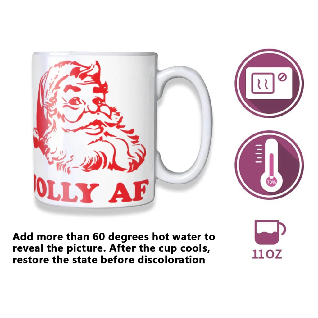 Jolly AF Creativity Change Color Chang mug Ceramic mug Hot Coffee Cup Breakfast Cup Mug Friend Gift