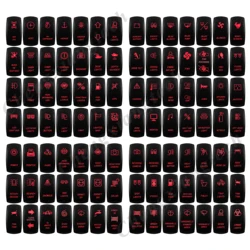 Red Led Light Bar Car Boat Rocker Switch 12V/24V Marine Grade Toggle Switch SPST/DPDT for Polaris Jeep Autosteer Auto Machinery