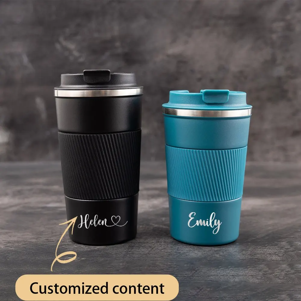 Personalisierte Kaffeetassen, Isolierte Edelstahlbecher, Tragbare Auslaufsichere Reisebecher, Exquisite Weihnachtsgeschenke