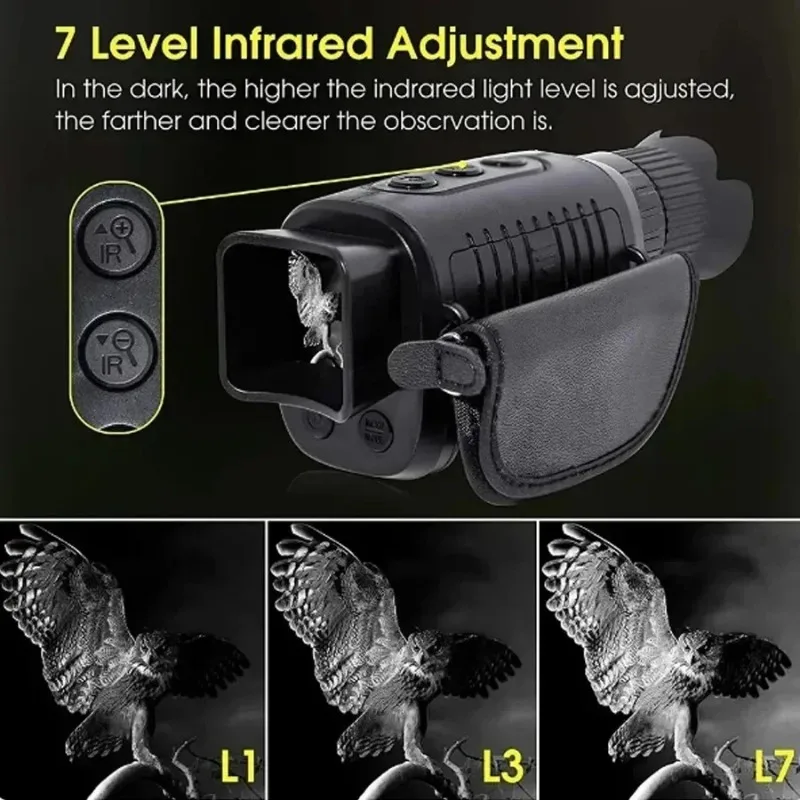 5X Zoom Digital Monocular Infrared Night Vision Telescope 300M Long Range Optical Monocle for Outdoor Hunting Observation