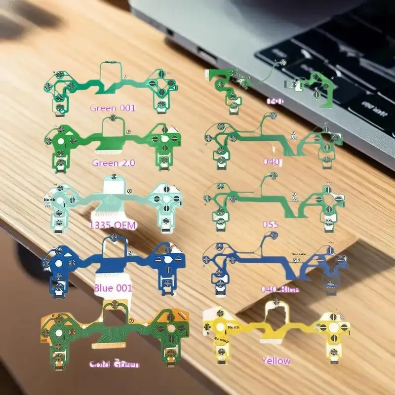 قطعة بديلة من افعل ذلك بنفسك لوحدة تحكم Sony PS4 2.0؛ قطعة واحدة من ملحقات وحدة التحكم في الألعاب، كابل مرن مع لوحة مفاتيح دائرة PCB