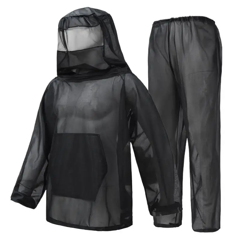 

Outdoor Fly Net Shirt Mesh Hooded Bug Jacket Mesh Bee Suit for Beekeepers Shield Barrier Protection Repeller Wearable Guard