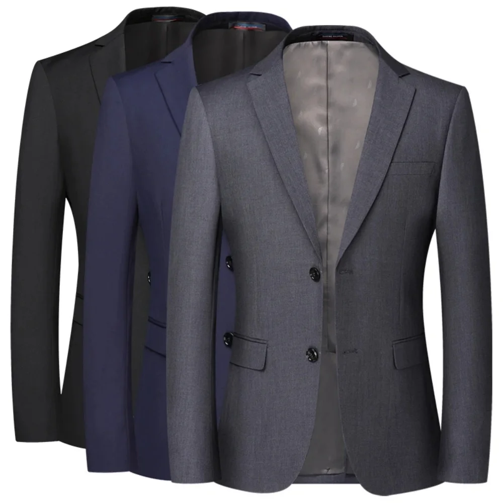 

2025 Men Slim fit New Fashion Blazer Suit Jacket Black Plus size XS to 6XL Male Blazers Mens Coat Wedding Dress