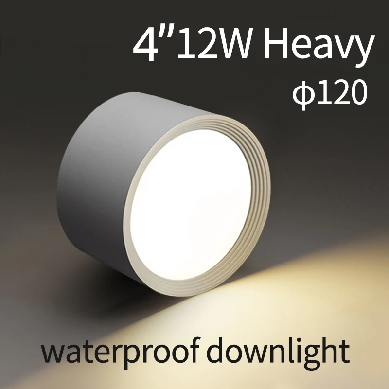 220V IP65 wodoodporny downlight LED kuchnia łazienka odporny na wilgoć reflektor 12W ganek zewnętrzny super jasna lampa sufitowa