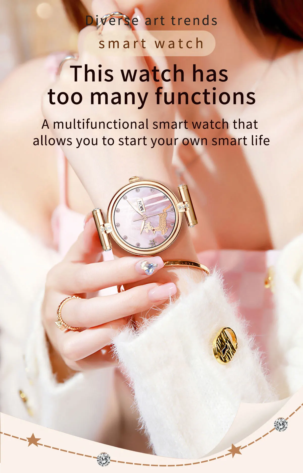 Screen multiple dial switch waterproof women\'s bracelet