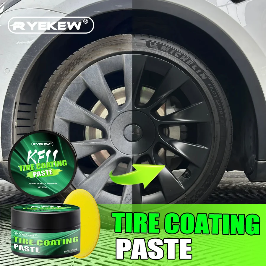 

Tire Shine Gel&Coating Wax,Tyre Shine Care Coating,Auto Rubber Parts Shiny Paste Anti-Aging,Tyre Gloss Blackening Care Agent