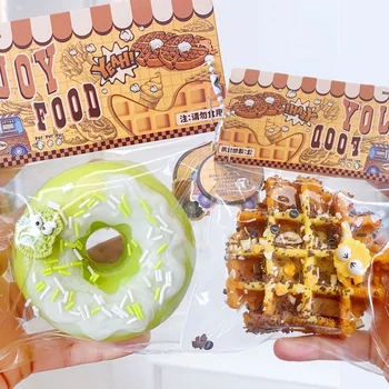 부드러운 끈적 끈적한 스트레스 릴리프 릴렉스 장난감 짜기 꼬집기 및 감압 와플 도넛 고양이 발 새해 크리스마스 선물 파티 호의