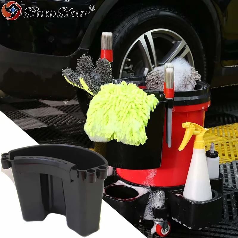 

Universal Bucket Organizer Car Detailing Tools Towels Brushes Mitt Fast Easy Storage Kits External Hanging Barrel Updated Style