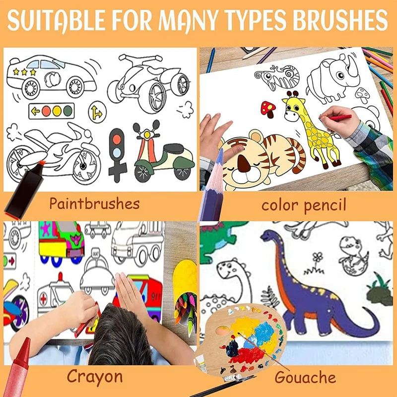 5 PCS Childrens Desenho Rolo, Papel De Desenho Para Crianças, 118X11.8 Polegadas Paint Art Paper Roll For Kids