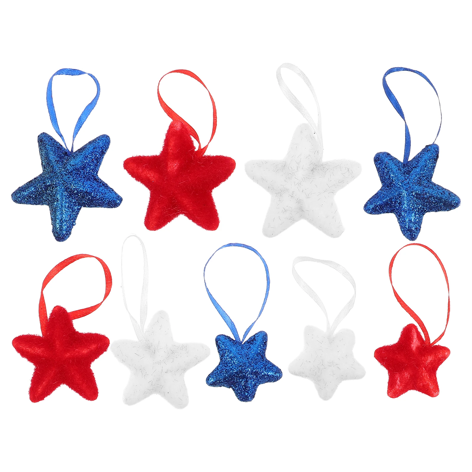 

9pcs Decorations 4th of July Independence Day Hanging Ornaments Star Shaped Pendant Five Pointed Star