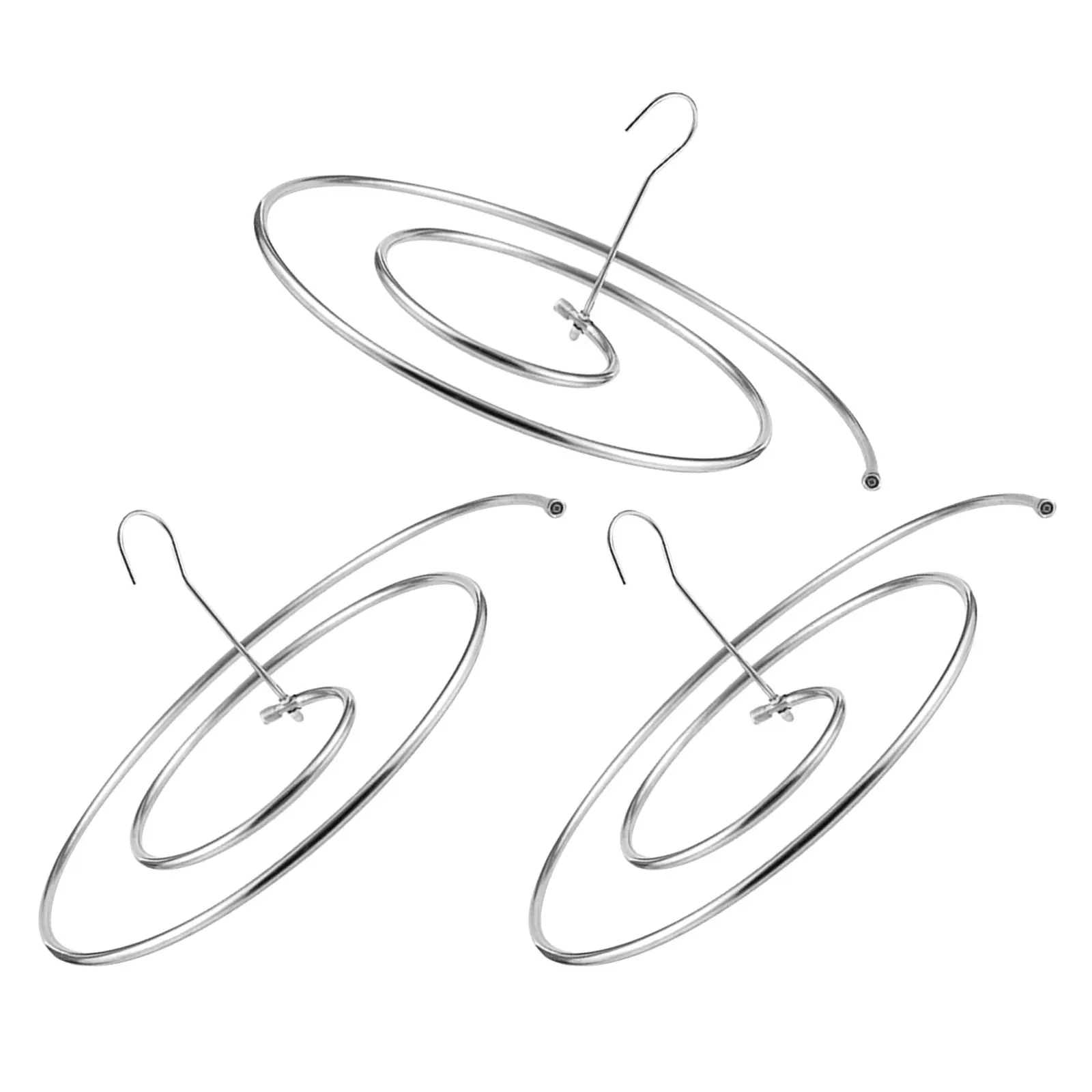 3Pcs Spiral Drying Rack Rust-Resistant Stainless Steel Rotating Indoor Hanger for Bed Sheets Blankets Sofa Covers Space-Saving