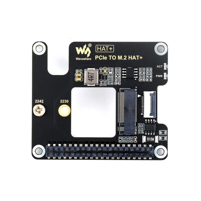 PCIe To M.2 Adapter for Raspberry Pi 5, Supports NVMe Protocol M.2 Solid State Drive, High-speed Reading/Writing, HAT + Standard