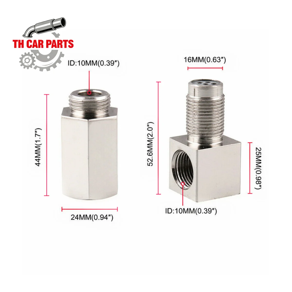 5 pcs M18*1.5 Universal 90 Degree Mini Catalyst O2 Sensor Oxygene Sensor with a Mini Catalytic Converter