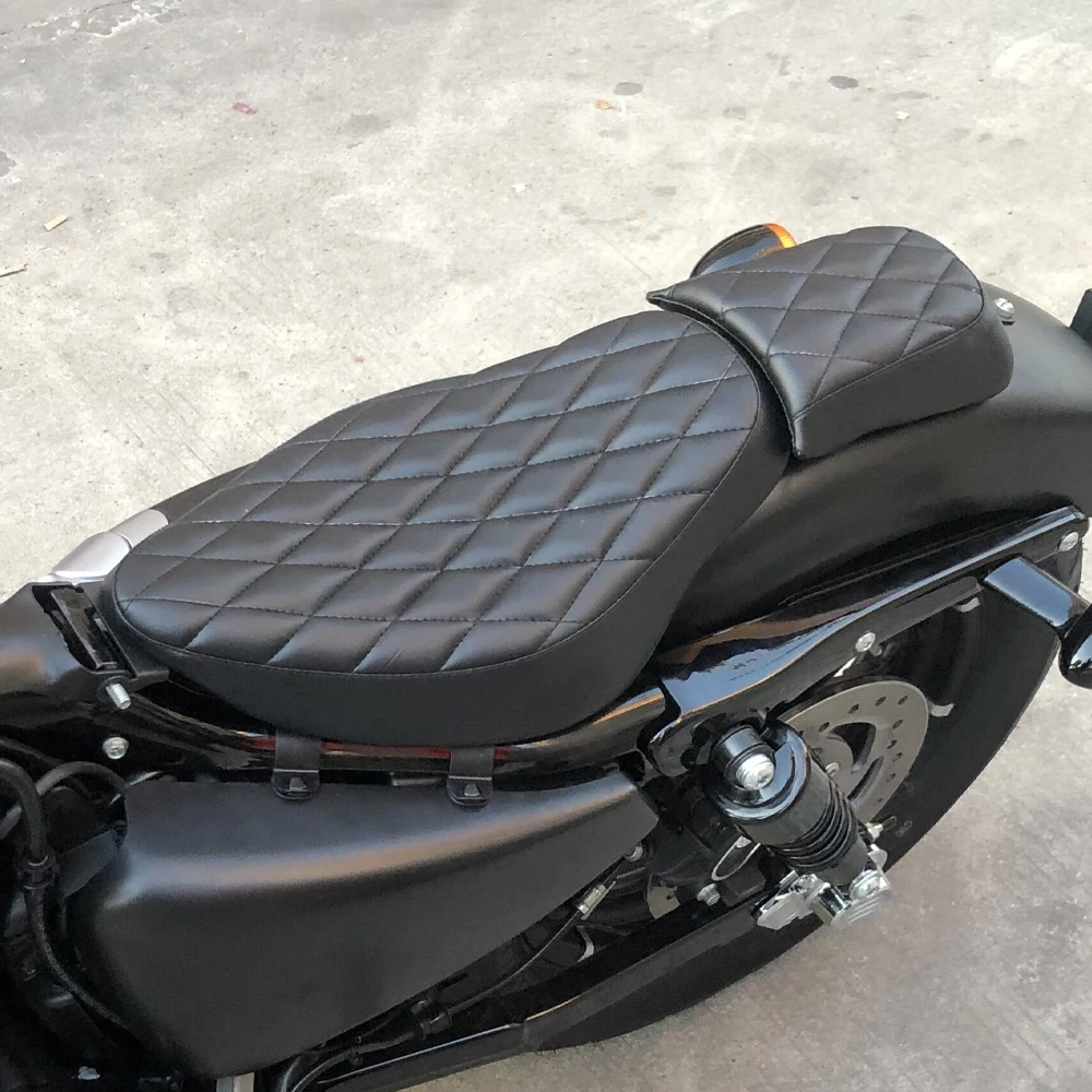 Motorcycle Two-Up Seat Driver Passenger Pillion For Harley Sportster 1200 Custom Nightster SuperLow Roadster Iron 883 Low XL883L